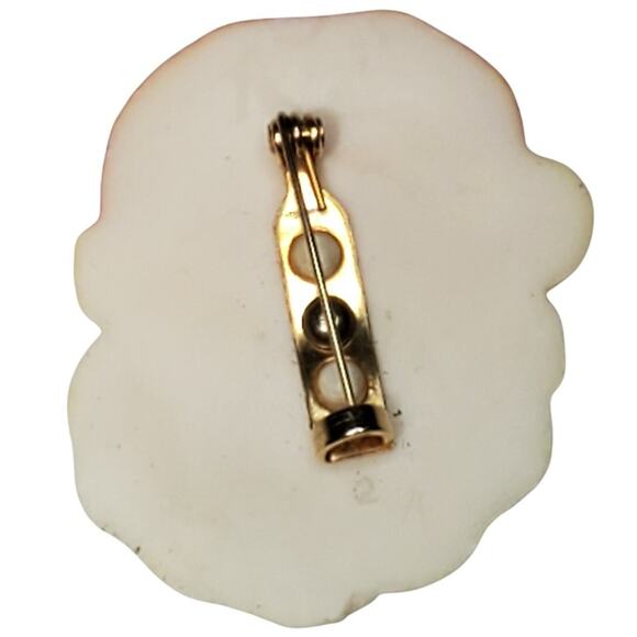 Hallmark Christmas Jolly Santa Eyes Closed Brooch Vtg 2" Pin Unsigned - Picture 2 of 3